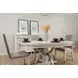 Point Breeze Fresh White and Soft Gray Glaze Extendable Oval Dining Room Set