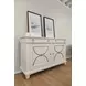 Point Breeze Fresh White and Soft Gray Glaze 2 Door Credenza with Metal