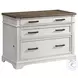 Drake Rustic White and French Oak Adjustable Height Lift Home Office Set