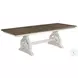 Drake Rustic White and French Oak Trestle Extendable Dining Table