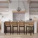Reid Brown Vegan Leather Upholstered Bar Chair Set of 2
