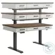 Drake Rustic White and French Oak Adjustable Height Lift Desk