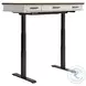Drake Rustic White and French Oak Adjustable Height Lift Desk
