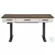 Drake Rustic White and French Oak Adjustable Height Lift Desk