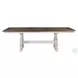 Drake Rustic White and French Oak Trestle Extendable Dining Table