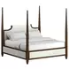 Eave Brown and White Upholstered King Poster Bed