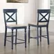Darcy Blue and Brown Counter Height Chair Set of 2