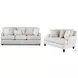 Hogan Cotton Off White Performance Fabric Track Arm Living Room Set