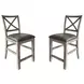 Lodge Black Upholstered Counter Height Chair Set of 2