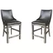 Lodge Black Swivel Counter Height Sling Chair Set of 2