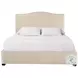 Graham Beige And Tan Queen Upholstered Panel Bed with Nailhead Trim