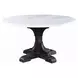 Gerardo White and Weathered Espresso 54" Round Marble Top Dining Table