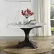 Gerardo White and Weathered Espresso 54" Round Marble Top Dining Table