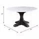 Gerardo White and Weathered Espresso 54" Round Marble Top Dining Table