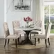 Gerardo White and Weathered Espresso 54" Round Marble Top Dining Table