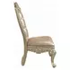 Vatican Champagne Silver Upholstered Side Chair with Nailhead Trim Set of 2