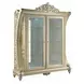 Vatican Champagne Silver 2 Door Curio Cabinet with LED