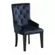 Varian II Dark Navy Upholstered Side Chair with Nailhead Trim