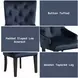 Varian II Dark Navy Upholstered Side Chair with Nailhead Trim