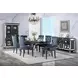 Varian II Dark Navy Upholstered Side Chair with Nailhead Trim