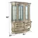 Danae Champagne and Gold 4 Door Curio Cabinet with LED