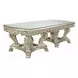 Sorina Antique Gold Rectangular Glass Top Dining Room Set