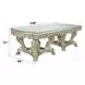 Sorina Antique Gold 108" Rectangular Glass Top Dining Table