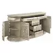 Sorina Antique Gold Rectangular Glass Top Dining Room Set