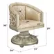 Sorina Antique Gold Upholstered Arm Chair with Nailhead Trim
