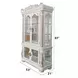 Vendome Antique Pearl 4 Door Curio Cabinet with LED