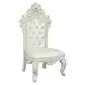 Adara Pearl White Upholstered Side Chair with Nailhead Trim Set of 2