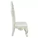 Adara Pearl White Upholstered Side Chair with Nailhead Trim Set of 2