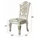 Vendome Antique Pearl Upholstered Splat Back Side Chair with Nailhead Trim Set of 2
