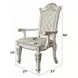 Vendome Antique Pearl Upholstered Arm Chair with Nailhead Trim Set of 2