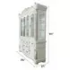 Vendome Antique Pearl 6 Door Buffet and Hutch with LED