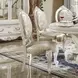 Versailles Bone White Upholstered Oval Back Side Chair with Nailhead Trim Set of 2