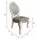 Versailles Bone White Upholstered Oval Back Side Chair with Nailhead Trim Set of 2