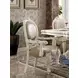 Versailles Bone White Upholstered Oval Back Arm Chair with Nailhead Trim Set of 2