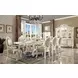 Versailles Bone White Upholstered Oval Back Arm Chair with Nailhead Trim Set of 2
