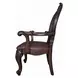 Versailles Cherry Upholstered Oval Back Arm Chair with Nailhead Trim Set of 2