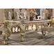Cabriole Gold Rectangular Glass Top Dining Room Set