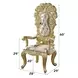 Cabriole Light Gold Upholstered Arm Chair with Nailhead Trim Set of 2
