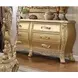 Cabriole Gold Rectangular Glass Top Dining Room Set