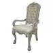 Dresden Bone White Upholstered Arm Chair with Nailhead Trim Set of 2
