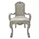 Dresden Bone White Upholstered Arm Chair with Nailhead Trim Set of 2