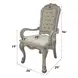Dresden Bone White Upholstered Arm Chair with Nailhead Trim Set of 2