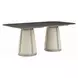 Kasa Gray and Champagne 76" Rectangular Sintered Stone Top Dining Table