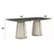 Kasa Gray and Champagne 76" Rectangular Sintered Stone Top Dining Table