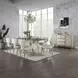 Kasa Gray and Champagne 76" Rectangular Sintered Stone Top Dining Table