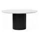 Jaramillo White and Rustic Espresso 54" Round Marble Top Dining Table